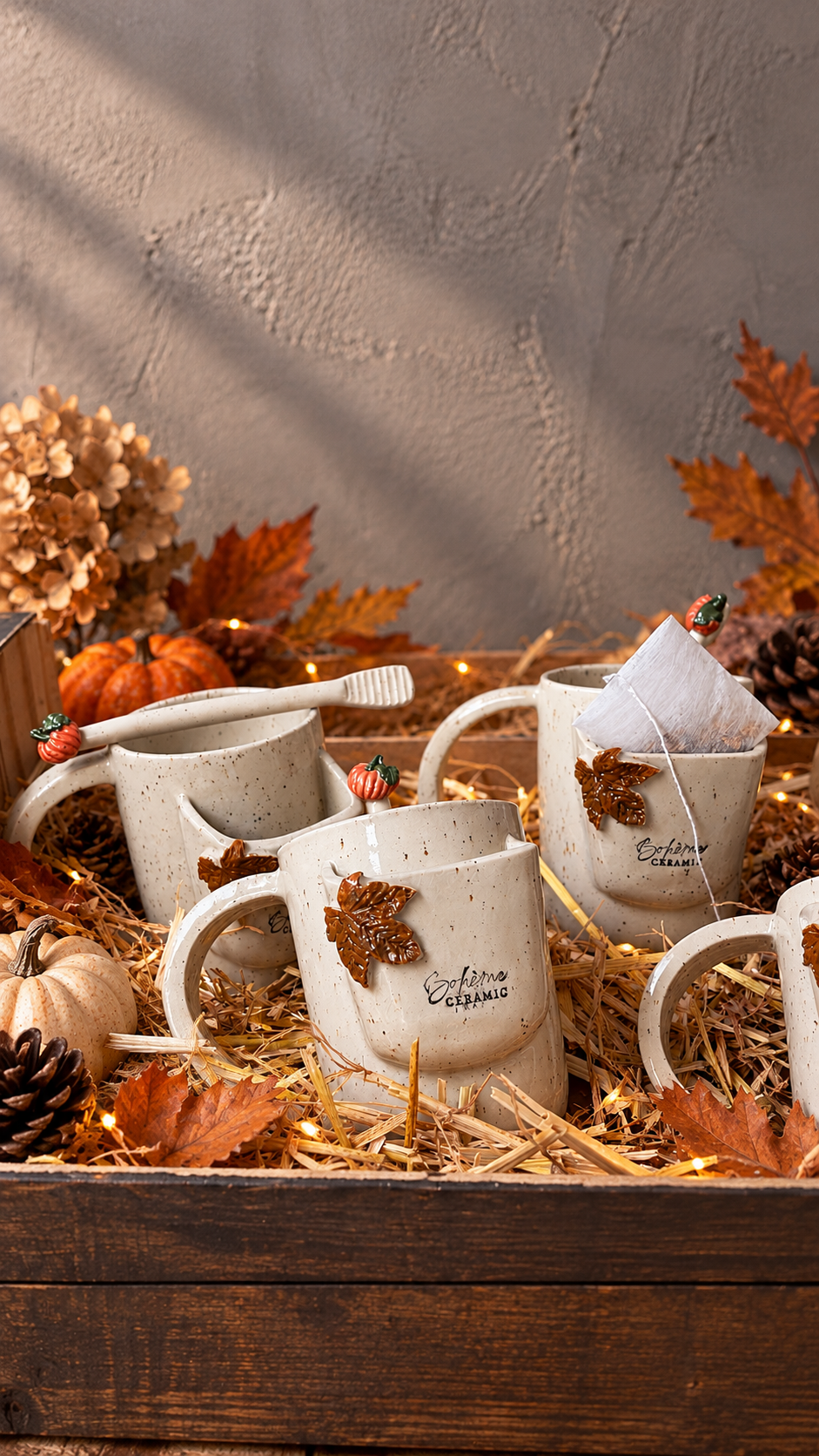 Mug à infusion d’automne avec touillette
